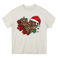Cream christmas paw heart Heavy Core Tee - MaliasSmallBusiness