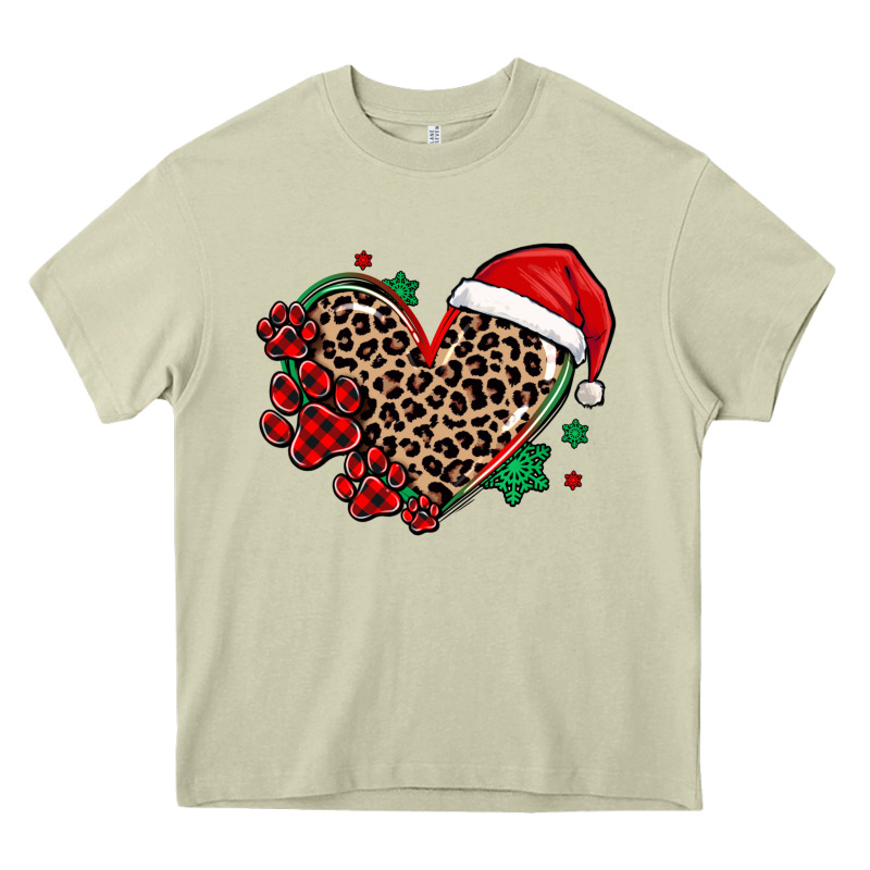 Christmas Paw Heart Heavy Core Tee by MaliasSmallBusiness | Teevron