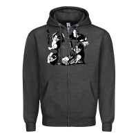 Charcoal Heather monokuma 1 Zipper Hoodie - tuanDangUi