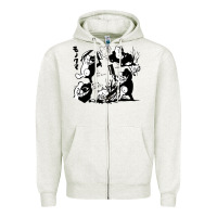 Oatmeal Heather monokuma 1 Zipper Hoodie - tuanDangUi