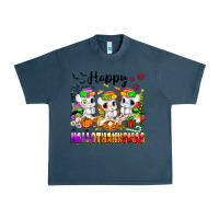 Midnight Navy happy hallothanksmas unicorns Urban Heavy Tee - texasbilliewilder