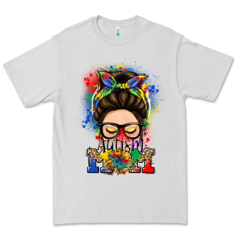 Autism Mom Messy Bun Premium Tee by LillyAllenDesigns | Teevron
