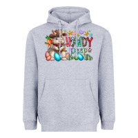 Heather Grey howdy peeps Heavyweight Hoodie - RacoonDesign