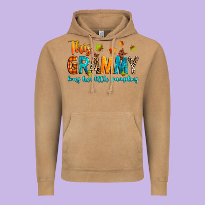 Customized This Grammy Loves Her Little Pumpkins Vintage Hoodie Designed By Texasbilliewilder