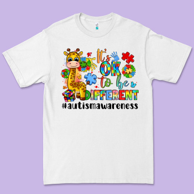 It S Ok To Be Different Giraffe Premium Tee Designed By Lillyallendesigns