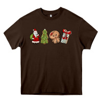 Chocolate Brown christmas milk and cookies Heavy Core Tee - MaliasSmallBusiness