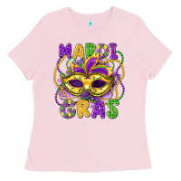 Bubblegum Pink mardi gras mask Ladies Tee - LillyAllenDesigns