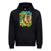 Black raccoon home is where the trash is Urban Hoodie - BarkalooDesign