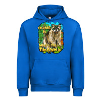 Cobalt raccoon home is where the trash is Urban Hoodie - BarkalooDesign