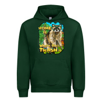 Forest Green raccoon home is where the trash is Urban Hoodie - BarkalooDesign