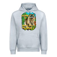 Heather Grey raccoon home is where the trash is Urban Hoodie - BarkalooDesign