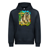 Navy raccoon home is where the trash is Urban Hoodie - BarkalooDesign