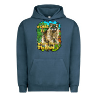 Pigment Midnight Navy raccoon home is where the trash is Urban Hoodie - BarkalooDesign