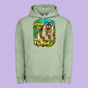 Raccoon Home Is Where The Trash Is Urban Hoodie Designed By Barkaloodesign