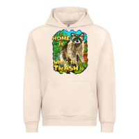 Sandshell raccoon home is where the trash is Urban Hoodie - BarkalooDesign