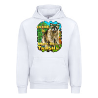 White raccoon home is where the trash is Urban Hoodie - BarkalooDesign