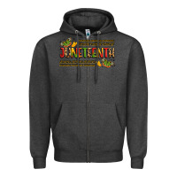 Charcoal Heather colorful juneteenth celebration art Zipper Hoodie - LillyAllenDesigns
