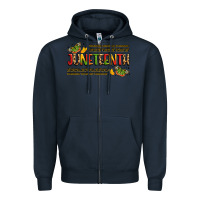 Navy colorful juneteenth celebration art Zipper Hoodie - LillyAllenDesigns
