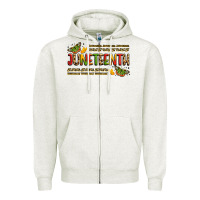 Oatmeal Heather colorful juneteenth celebration art Zipper Hoodie - LillyAllenDesigns