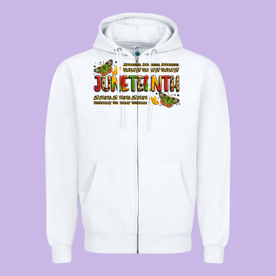 Colorful Juneteenth Celebration Art Zipper Hoodie Designed By Lillyallendesigns