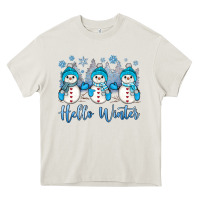 Cream snowman hello winter Heavy Core Tee - JahusDesignShop