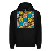 Black american football medal with leopard Premium Hoodie - BundleAndBundleShop