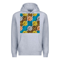 Heather Grey american football medal with leopard Premium Hoodie - BundleAndBundleShop