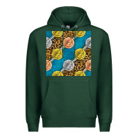 Sports Green american football medal with leopard Premium Hoodie - BundleAndBundleShop
