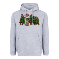 Heather Grey Western Papa Deer Hunting Heavyweight Hoodie - LillyAllenDesigns