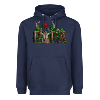 Navy Western Papa Deer Hunting Heavyweight Hoodie - LillyAllenDesigns