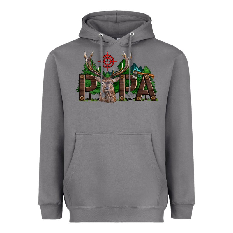 Western Papa Deer Hunting Heavyweight Hoodie by LillyAllenDesigns | Teevron