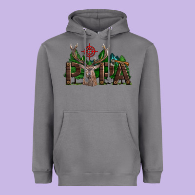 Western Papa Deer Hunting Heavyweight Hoodie Designed By Lillyallendesigns