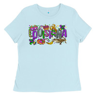Baby Blue louisiana mardi gras Ladies Tee - LillyAllenDesigns
