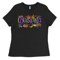 Black louisiana mardi gras Ladies Tee - LillyAllenDesigns