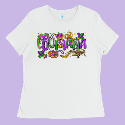 Louisiana Mardi Gras Ladies Tee Designed By Lillyallendesigns