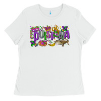 White louisiana mardi gras Ladies Tee - LillyAllenDesigns