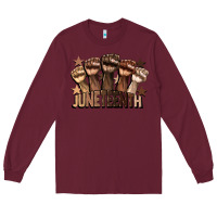 Burgundy melanin juneteenth Long Sleeve Tee - CowGirlArtShop