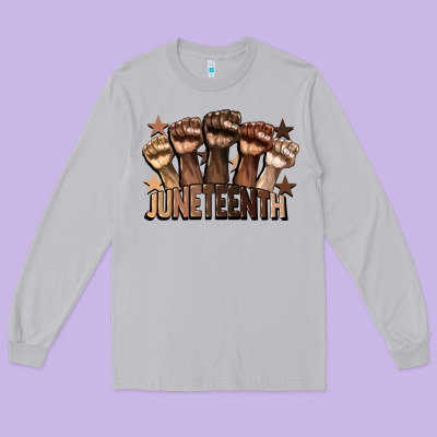Melanin Juneteenth Long Sleeve Tee Designed By Cowgirlartshop