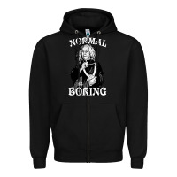 Black Limited Edition Grandma Addams (Frump)- Normal Is Boring Zipper Hoodie - tuanDangUi