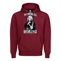 Burgundy Limited Edition Grandma Addams (Frump)- Normal Is Boring Zipper Hoodie - tuanDangUi