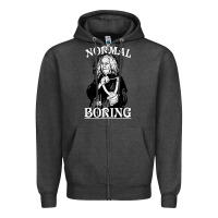 Charcoal Heather Limited Edition Grandma Addams (Frump)- Normal Is Boring Zipper Hoodie - tuanDangUi