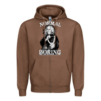 Chestnut Limited Edition Grandma Addams (Frump)- Normal Is Boring Zipper Hoodie - tuanDangUi