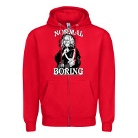 Red Limited Edition Grandma Addams (Frump)- Normal Is Boring Zipper Hoodie - tuanDangUi