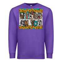 Purple Western Wasted On You Premium Sweatshirt - LillyAllenDesigns