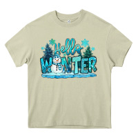 Mossy hello winter snowman Heavy Core Tee - MaliasSmallBusiness
