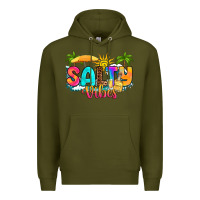 Army Green salty vibes Premium Hoodie - RanaPortraitStore