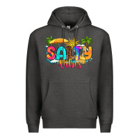 Charcoal Heather salty vibes Premium Hoodie - RanaPortraitStore