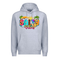 Heather Grey salty vibes Premium Hoodie - RanaPortraitStore