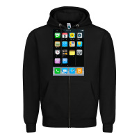 Black cell phone smartphone mobile app halloween costume Zipper Hoodie - tuanDangUi