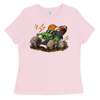 Bubblegum Pink monster truck sports Ladies Tee - LillyAllenDesigns
